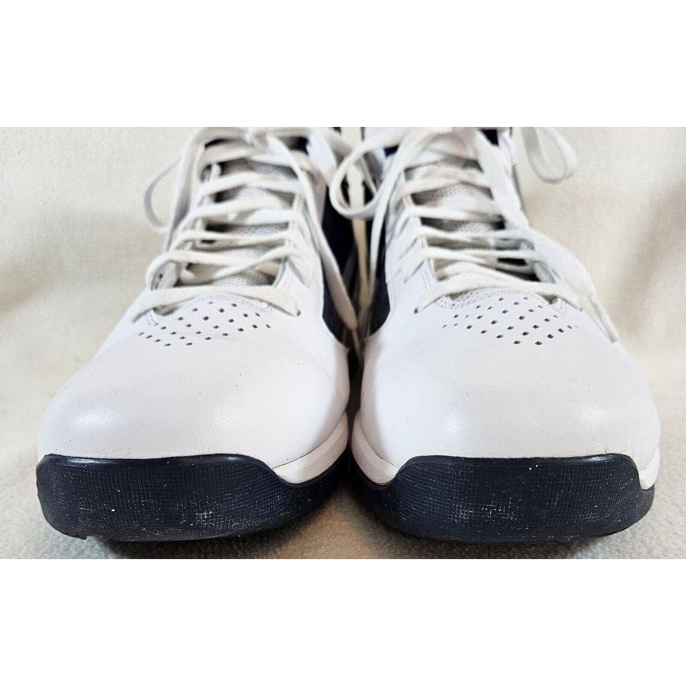 Nike White and Navy High-Top Athletic Basketball Shoes - Picture 5 of 10